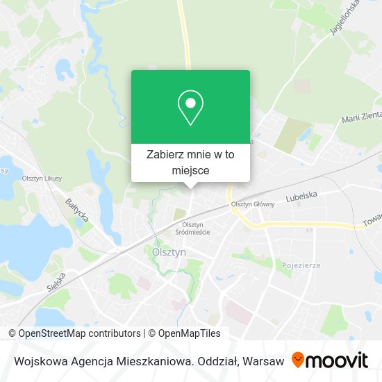 Mapa Wojskowa Agencja Mieszkaniowa. Oddział