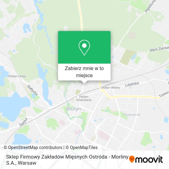 Mapa Sklep Firmowy Zakładów Mięsnych Ostróda - Morliny S.A.