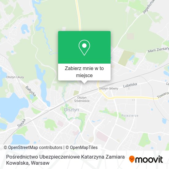 Mapa Pośrednictwo Ubezpieczeniowe Katarzyna Zamiara Kowalska