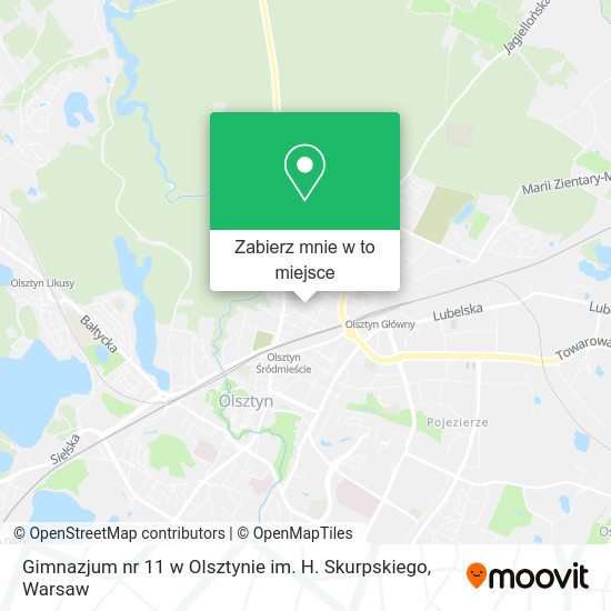 Mapa Gimnazjum nr 11 w Olsztynie im. H. Skurpskiego