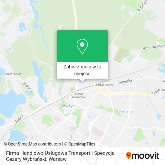 Mapa Firma Handlowo-Usługowa Transport i Spedycja Cezary Wybrański