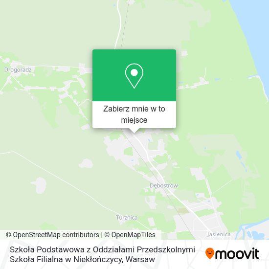 Mapa Szkoła Podstawowa z Oddziałami Przedszkolnymi Szkoła Filialna w Niekłończycy