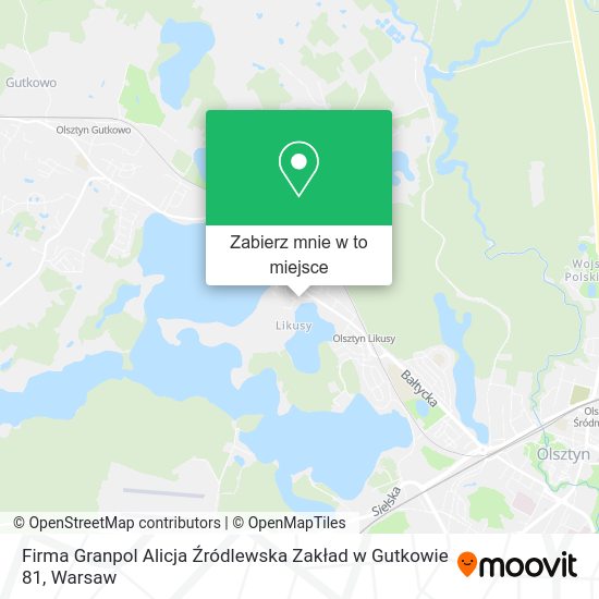 Mapa Firma Granpol Alicja Źródlewska Zakład w Gutkowie 81