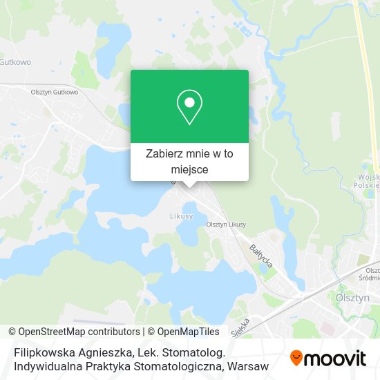 Mapa Filipkowska Agnieszka, Lek. Stomatolog. Indywidualna Praktyka Stomatologiczna