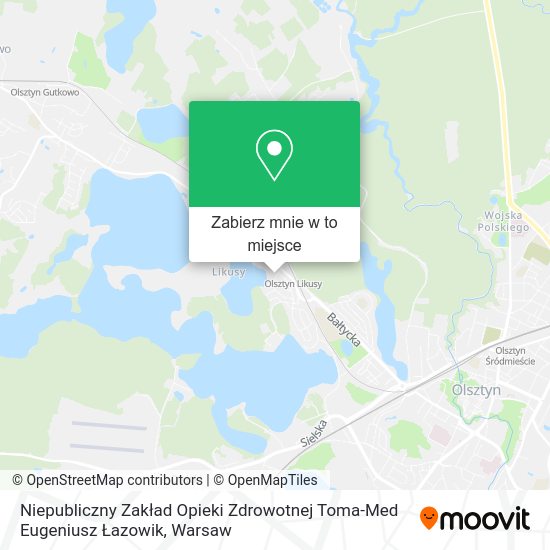 Mapa Niepubliczny Zakład Opieki Zdrowotnej Toma-Med Eugeniusz Łazowik