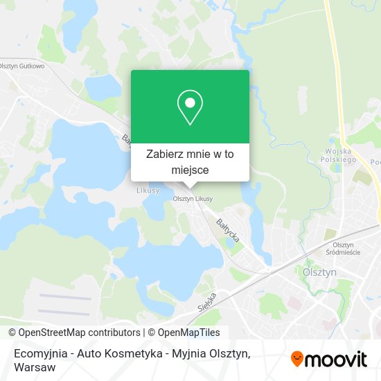 Mapa Ecomyjnia - Auto Kosmetyka - Myjnia Olsztyn