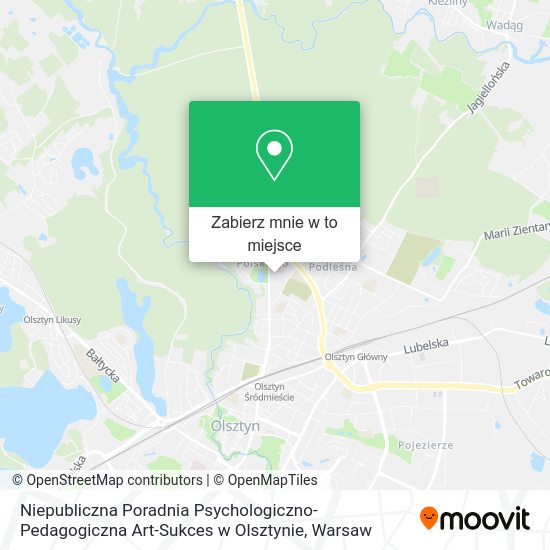 Mapa Niepubliczna Poradnia Psychologiczno-Pedagogiczna Art-Sukces w Olsztynie