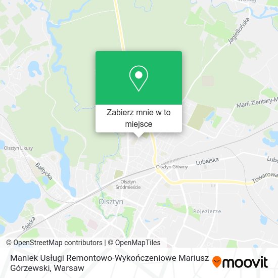 Mapa Maniek Usługi Remontowo-Wykończeniowe Mariusz Górzewski