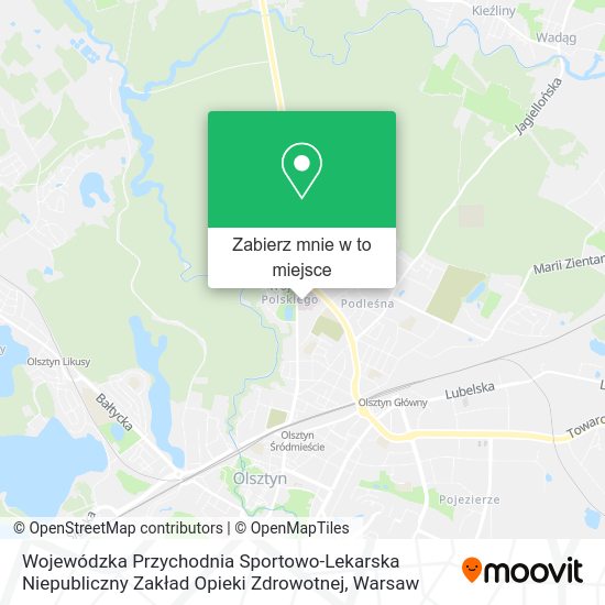 Mapa Wojewódzka Przychodnia Sportowo-Lekarska Niepubliczny Zakład Opieki Zdrowotnej