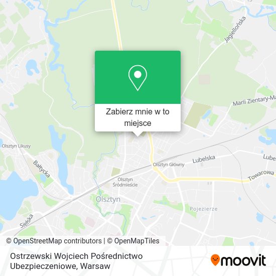 Mapa Ostrzewski Wojciech Pośrednictwo Ubezpieczeniowe