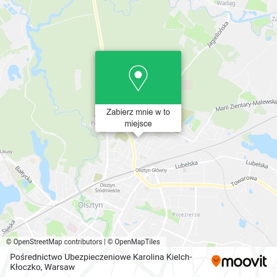 Mapa Pośrednictwo Ubezpieczeniowe Karolina Kielch-Kłoczko