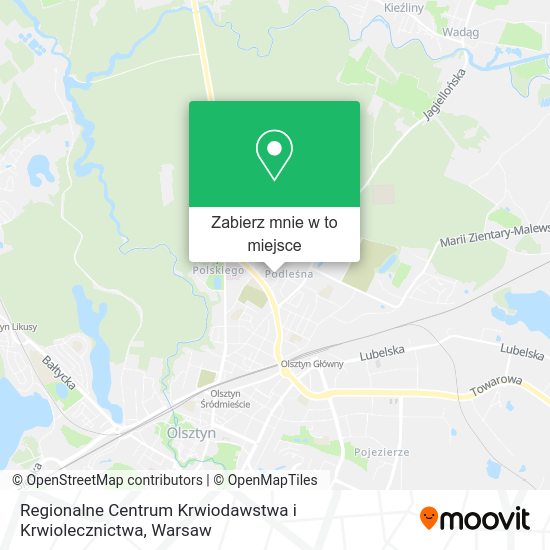 Mapa Regionalne Centrum Krwiodawstwa i Krwiolecznictwa