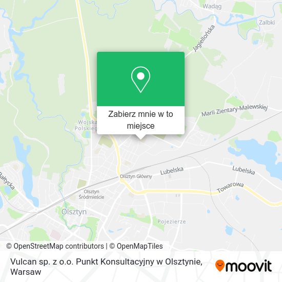 Mapa Vulcan sp. z o.o. Punkt Konsultacyjny w Olsztynie