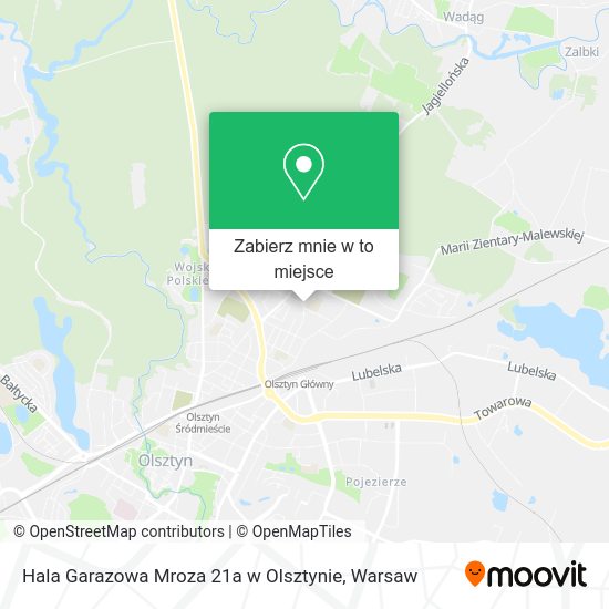 Mapa Hala Garazowa Mroza 21a w Olsztynie