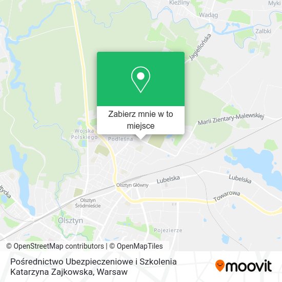 Mapa Pośrednictwo Ubezpieczeniowe i Szkolenia Katarzyna Zajkowska