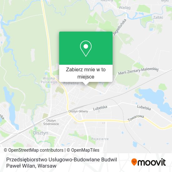 Mapa Przedsiębiorstwo Usługowo-Budowlane Budwil Paweł Wilan