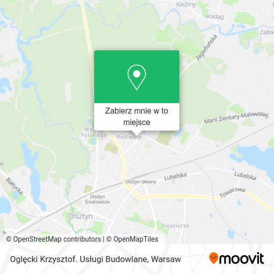 Mapa Oglęcki Krzysztof. Usługi Budowlane