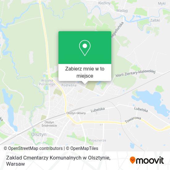 Mapa Zaklad Cmentarzy Komunalnych w Olsztynie