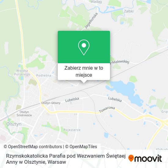 Mapa Rzymskokatolicka Parafia pod Wezwaniem Świętaej Anny w Olsztynie