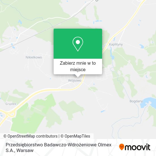 Mapa Przedsiębiorstwo Badawczo-Wdrożeniowe Olmex S.A.