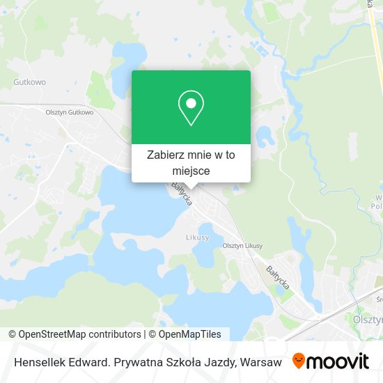 Mapa Hensellek Edward. Prywatna Szkoła Jazdy