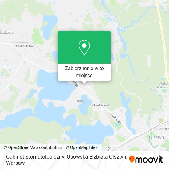 Mapa Gabinet Stomatologiczny. Osowska Elżbieta Olsztyn