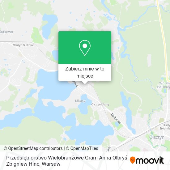 Mapa Przedsiębiorstwo Wielobranźowe Gram Anna Olbryś Zbigniew Hinc