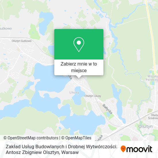 Mapa Zakład Usług Budowlanych i Drobnej Wytwórczości. Antosz Zbigniew Olsztyn