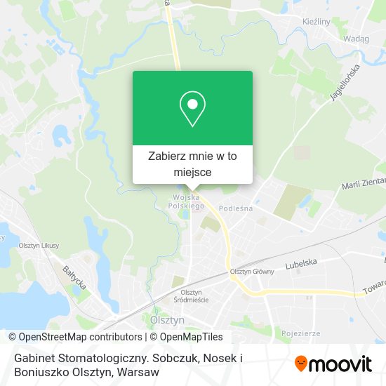 Mapa Gabinet Stomatologiczny. Sobczuk, Nosek i Boniuszko Olsztyn