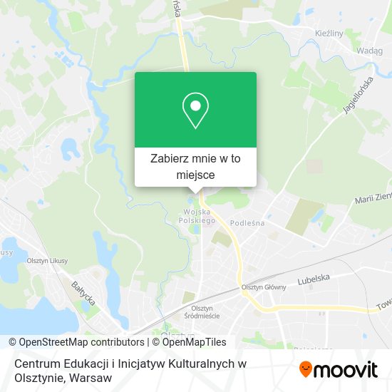 Mapa Centrum Edukacji i Inicjatyw Kulturalnych w Olsztynie