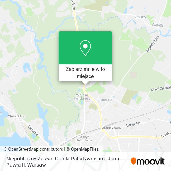 Mapa Niepubliczny Zakład Opieki Paliatywnej im. Jana Pawła II