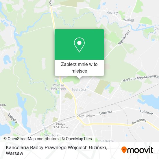 Mapa Kancelaria Radcy Prawnego Wojciech Giziński