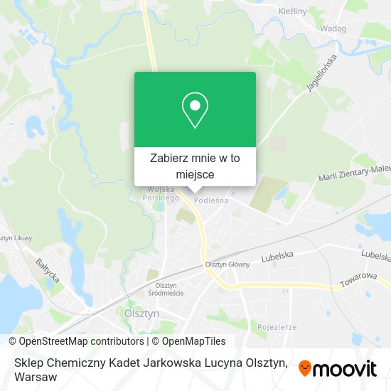 Mapa Sklep Chemiczny Kadet Jarkowska Lucyna Olsztyn