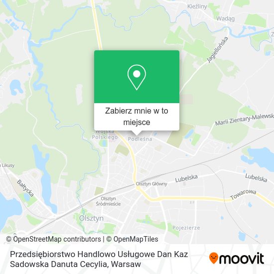 Mapa Przedsiębiorstwo Handlowo Usługowe Dan Kaz Sadowska Danuta Cecylia