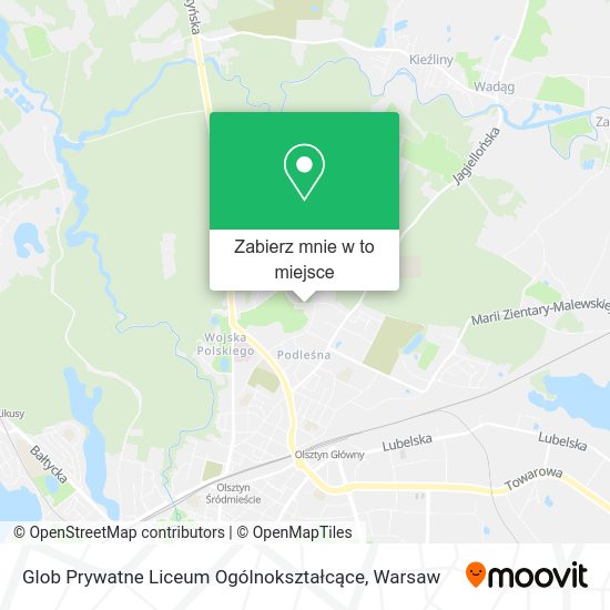 Mapa Glob Prywatne Liceum Ogólnokształcące