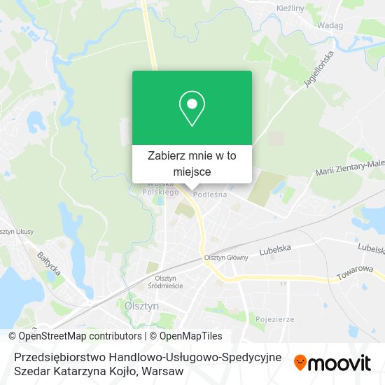 Mapa Przedsiębiorstwo Handlowo-Usługowo-Spedycyjne Szedar Katarzyna Kojło