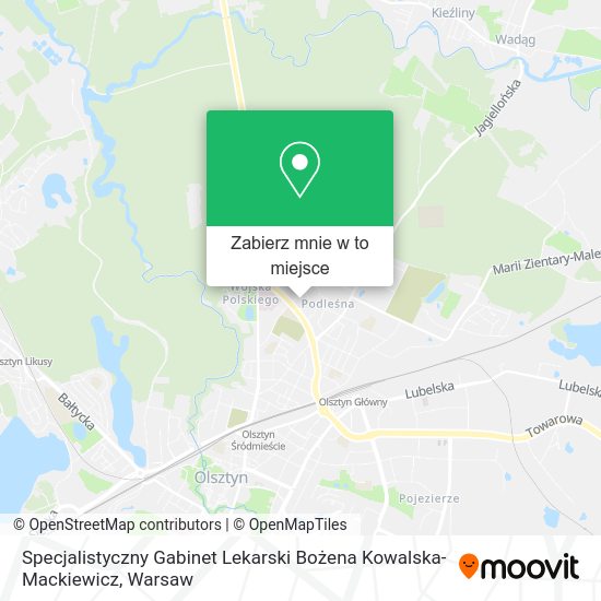 Mapa Specjalistyczny Gabinet Lekarski Bożena Kowalska-Mackiewicz