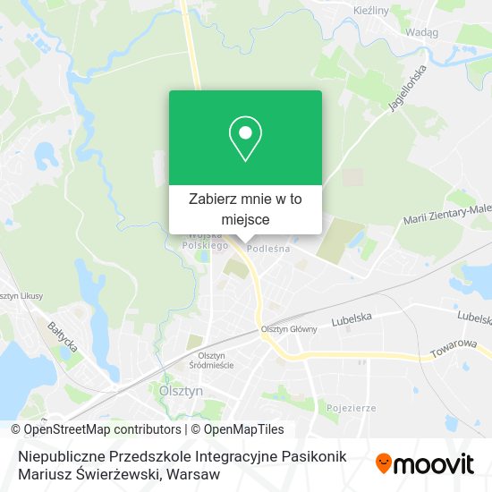 Mapa Niepubliczne Przedszkole Integracyjne Pasikonik Mariusz Świerżewski