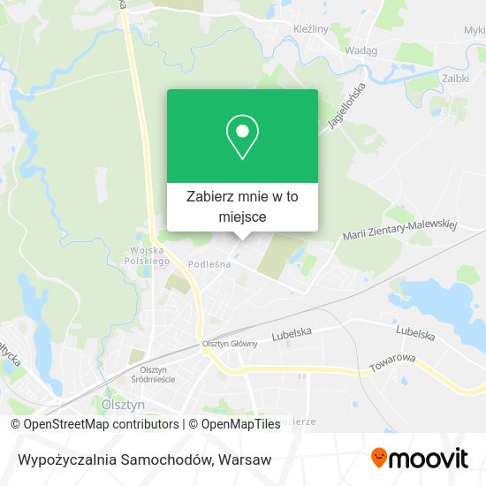 Mapa Wypożyczalnia Samochodów