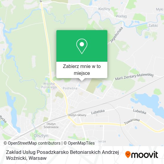 Mapa Zakład Usług Posadzkarsko Betoniarskich Andrzej Woźnicki