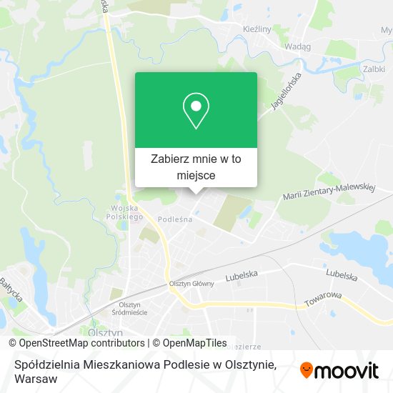 Mapa Spółdzielnia Mieszkaniowa Podlesie w Olsztynie