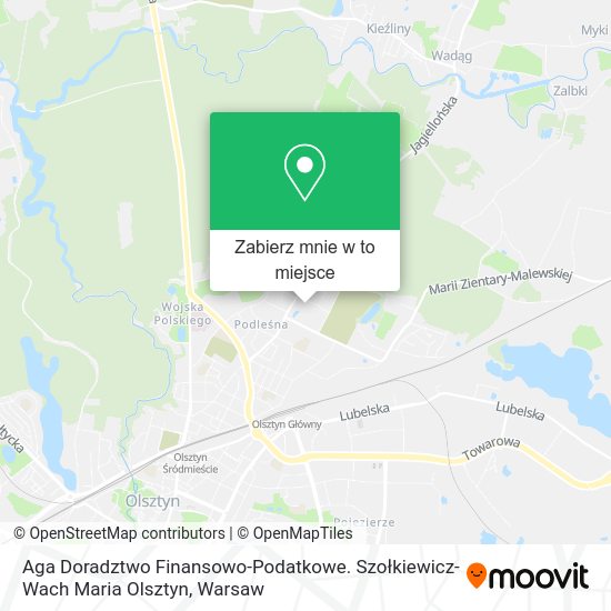 Mapa Aga Doradztwo Finansowo-Podatkowe. Szołkiewicz-Wach Maria Olsztyn