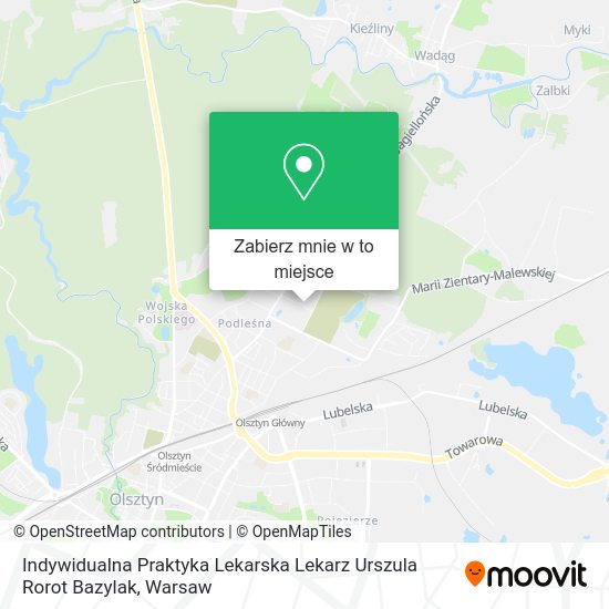 Mapa Indywidualna Praktyka Lekarska Lekarz Urszula Rorot Bazylak