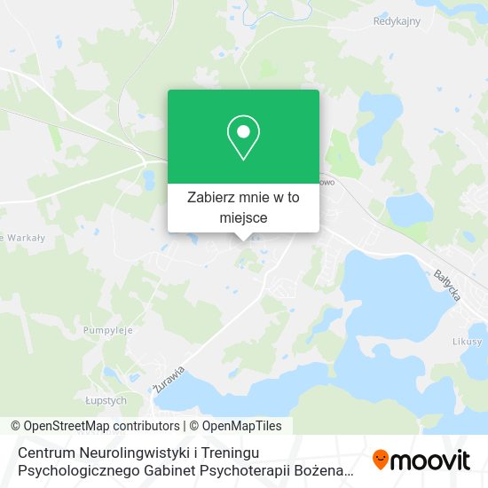 Mapa Centrum Neurolingwistyki i Treningu Psychologicznego Gabinet Psychoterapii Bożena Rychlik