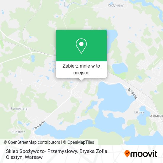 Mapa Sklep Spożywczo- Przemysłowy. Bryska Zofia Olsztyn