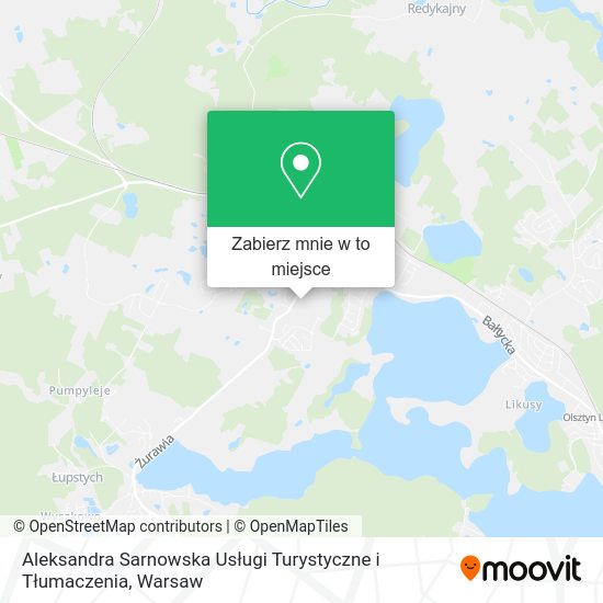 Mapa Aleksandra Sarnowska Usługi Turystyczne i Tłumaczenia