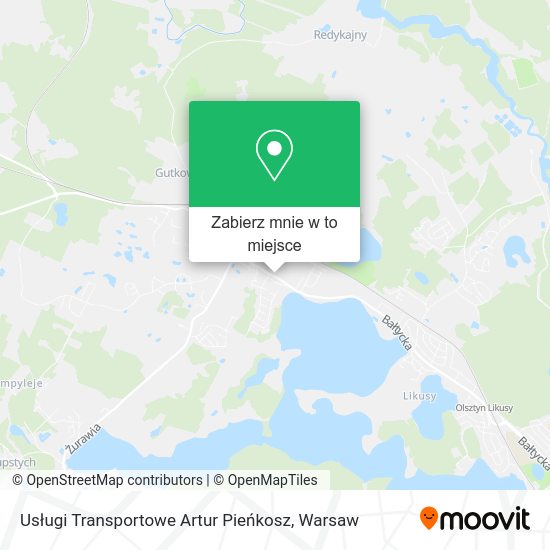 Mapa Usługi Transportowe Artur Pieńkosz