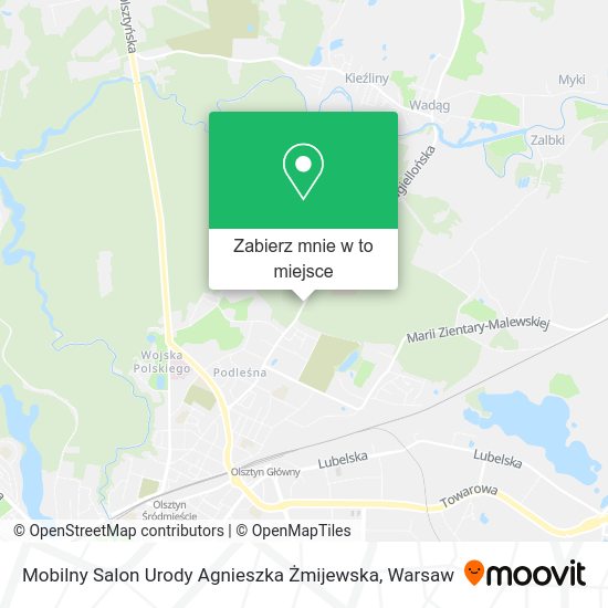 Mapa Mobilny Salon Urody Agnieszka Żmijewska