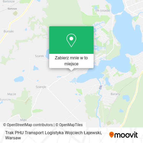 Mapa Trak PHU Transport Logistyka Wojciech Łajewski