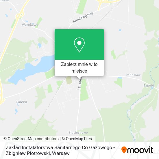 Mapa Zakład Instalatorstwa Sanitarnego Co Gazowego - Zbigniew Piotrowski